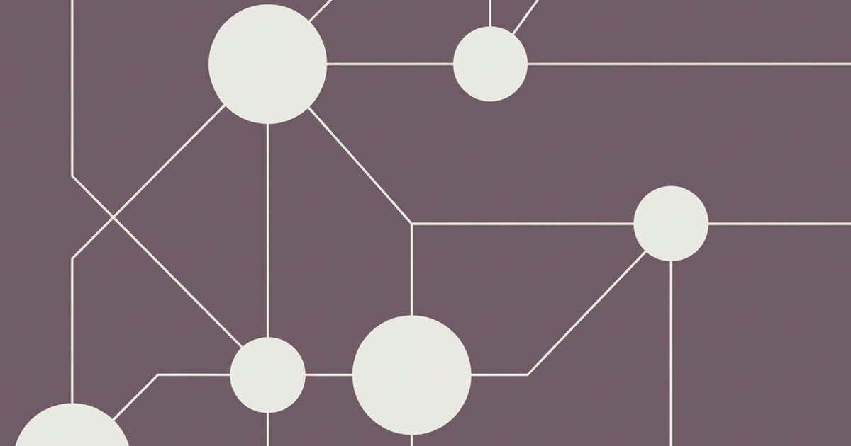 Abstract cream-and-slate line illustration on Kokorology paper, drawn for Communities
