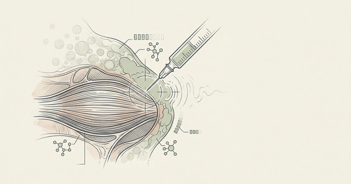 Abstract cream-and-slate line illustration on Kokorology paper, drawn for Fat-Loss Peptide Care — Lean-Mass-First Coaching