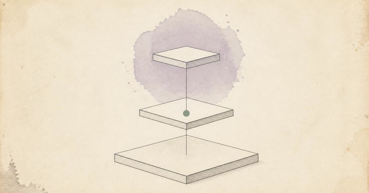Abstract cream-and-slate line illustration on Kokorology paper, drawn for Practitioner Certification